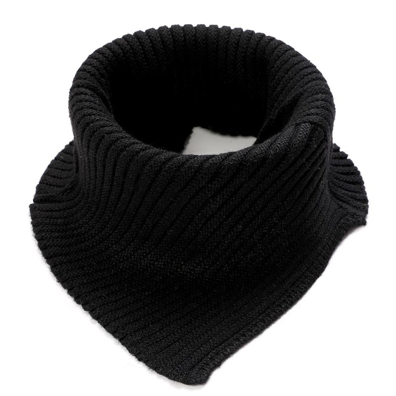 

Cashmere Knitted Triangle Ring Scarf Women Autumn Winter Wool Neck Warmer Korea Fashion Neckerchief Stripe Soft Fake Collar One Size