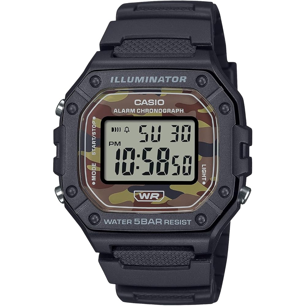 Casio Collection W-218H-5BJF Men s Watch Black Camouflage Digital Waterproof
