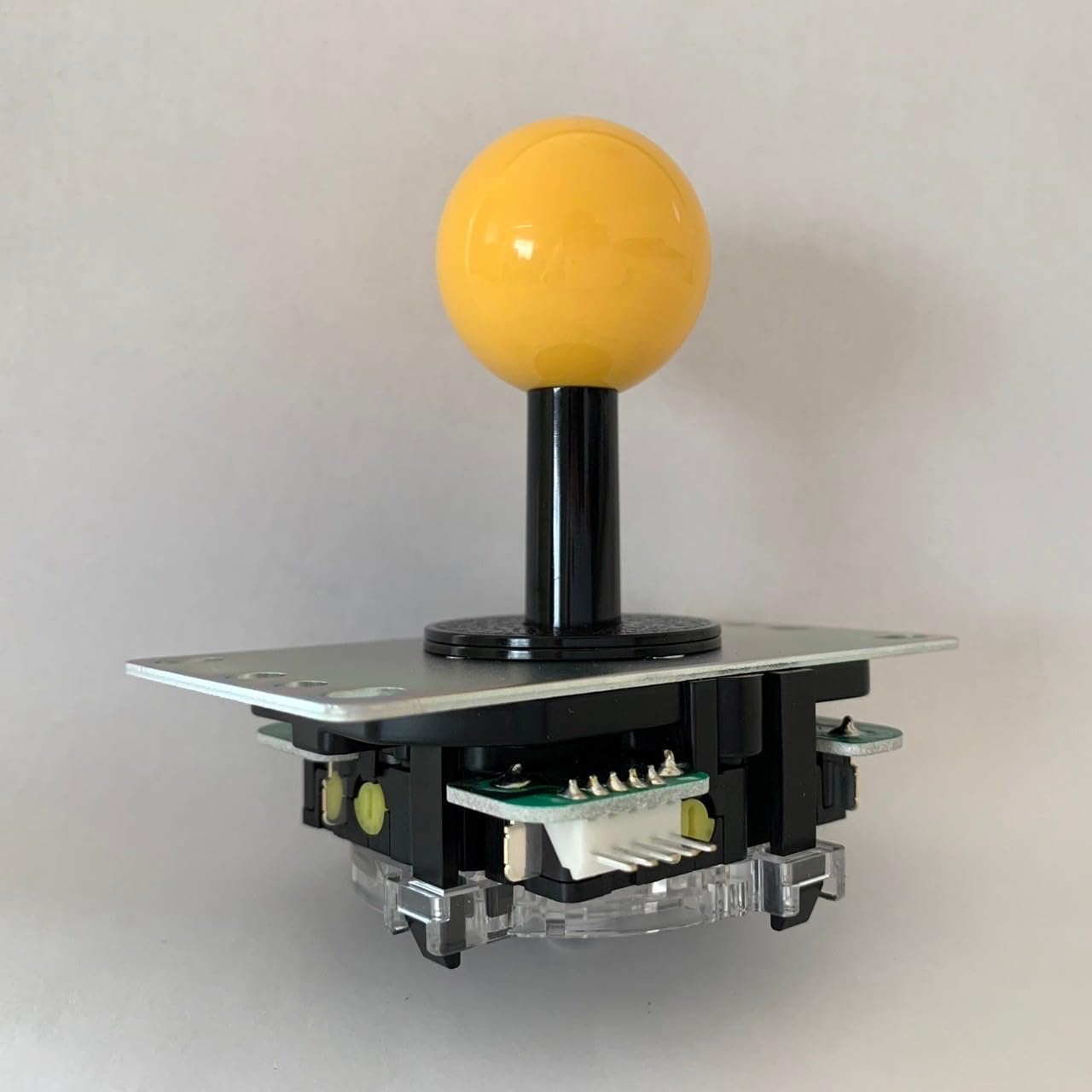 

Sanwa Electronics Lever with variable operating position PCB joystick flat iron shaft cover [Quiet] switch, yellow, type, lever, plate, included, жовтий