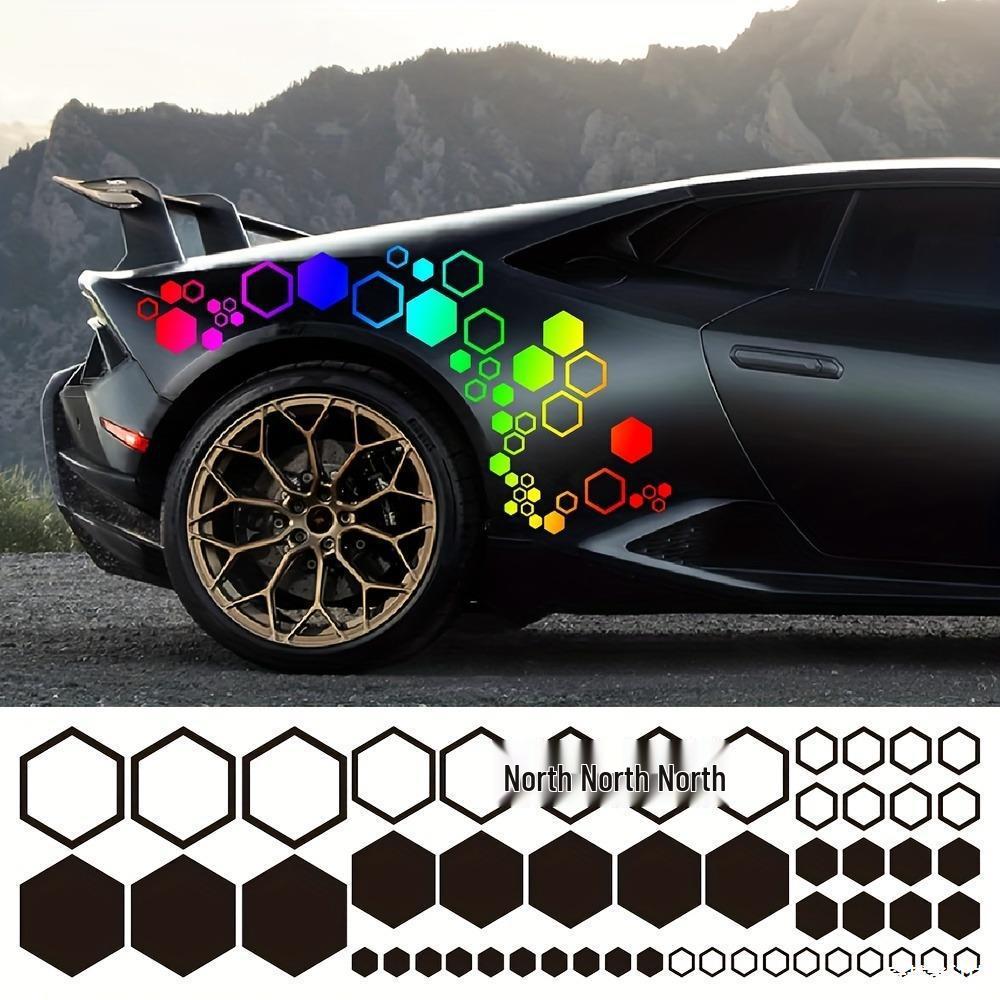 Reflexní nálepka na auto ve tvaru včelí plástve - Kryt škrábanců a dekorace karoserie Pinstripe nálepka