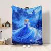 1Pc Blue Dress Fantasy Castle Blanket Soft And Comfortable Casual Warm Camping Travel Christmas Halloween Xmas Gift M924277