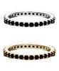 Alleun Silver 925 Couple Cubic Square Thin Ring Black