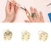 3PCS Mini Nail Art Palette Finger Rings Aluminum Wearable Metal Manicure Palette Nail Polish Mixing Plate for Nail Art Display