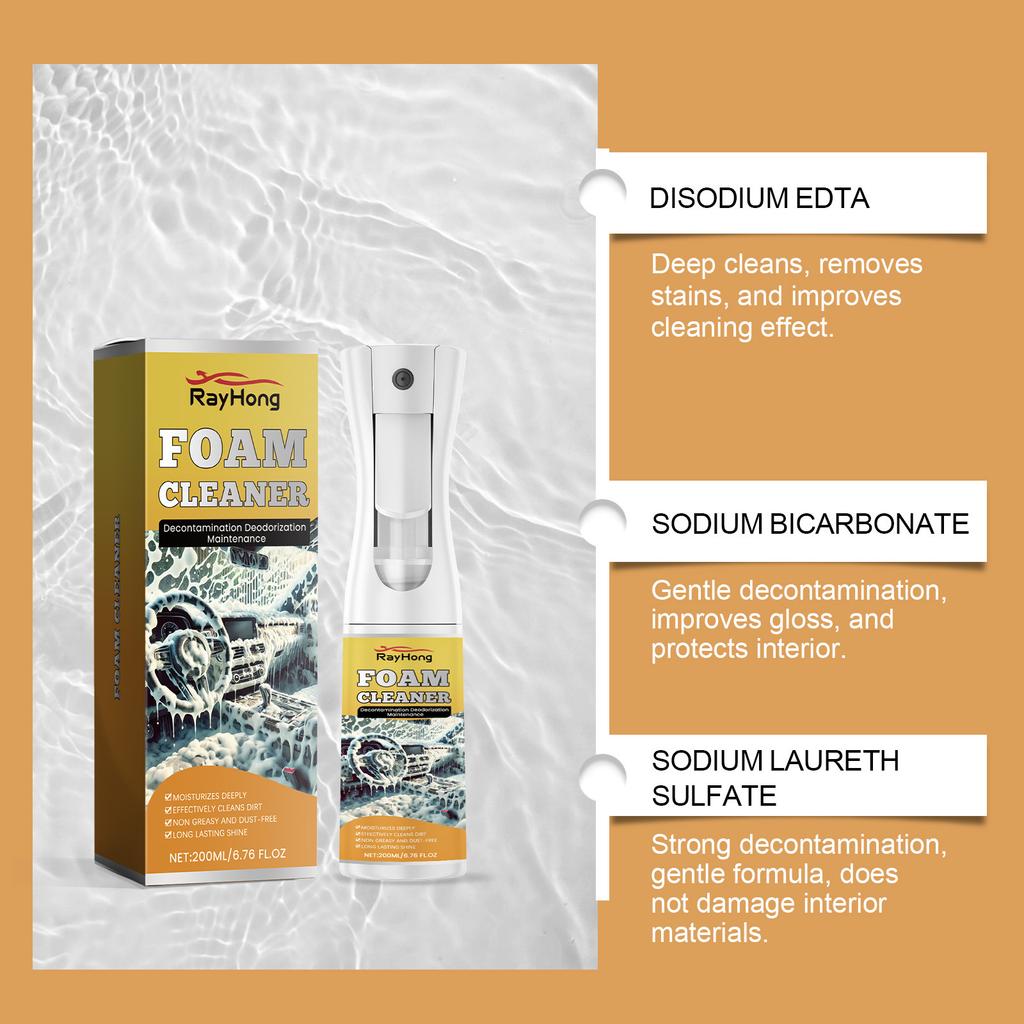 RAYHONG Car Multi-purpose Foam Cleaner Interior Care Antifouling Waterproof Maintenance Cleaner Foam