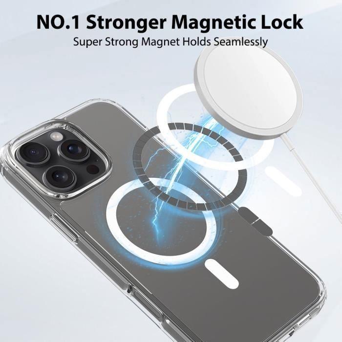 Case for iPhone 16 Pro Max with Magnetic Circle + 2 Transparent Tempered Glasses