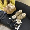 Women's Large Size Soft Sole Winter Warm Fur One Snow Boots Padded Lined Ankle Boots Non-Slip Hiking Casual Sports Cotton Boots Fur Shoes