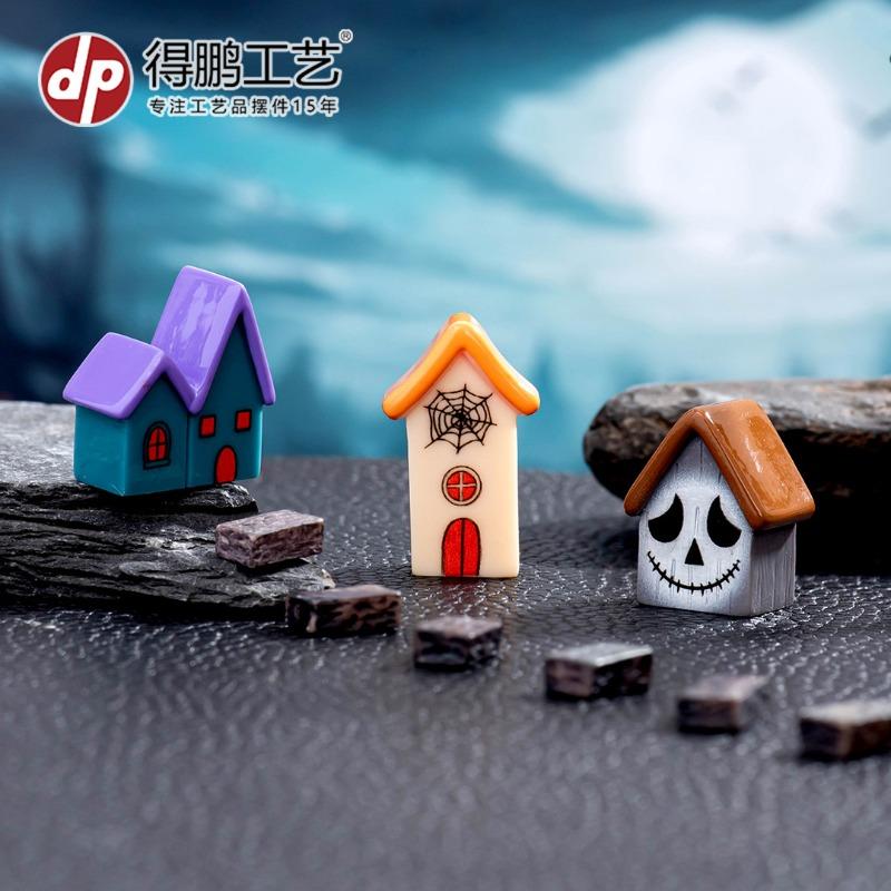 Halloween Pumpkin Zombie Magic House Mini Tiny House Resin Crafts Resurrection Ghost Festival Ornaments Knickknacks