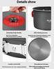 ALOCS Outdoor-Camping 4-in-1-Camping-Kochgeschirr – Topf mit Gewindeboden, ineinander stapelbares Design, Familiencamping (2,2 l + 1,4) L Topf + Bratpfanne + Wasserkocher