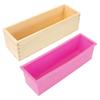 Toast Kuchen Kastenform Silikon Seifenform mit Holzbox Rechteckig Backen DIY Handgemachtes Werkzeug