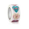 1 Roll Label Sticker Self-adhesive Strong Stickiness Thank You Heart Pattern Sticker Snowflake Label for Valentine's Day
