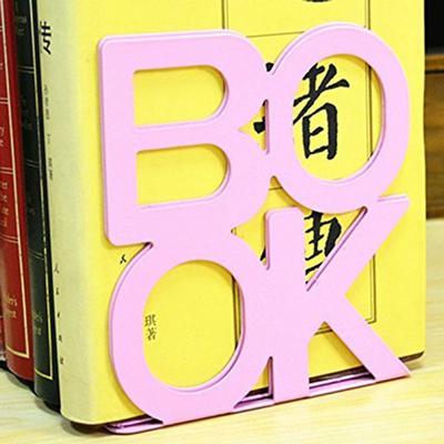 1 paio di fermalibri antiscivolo in metallo con lettere per libri, decorazione per ufficio