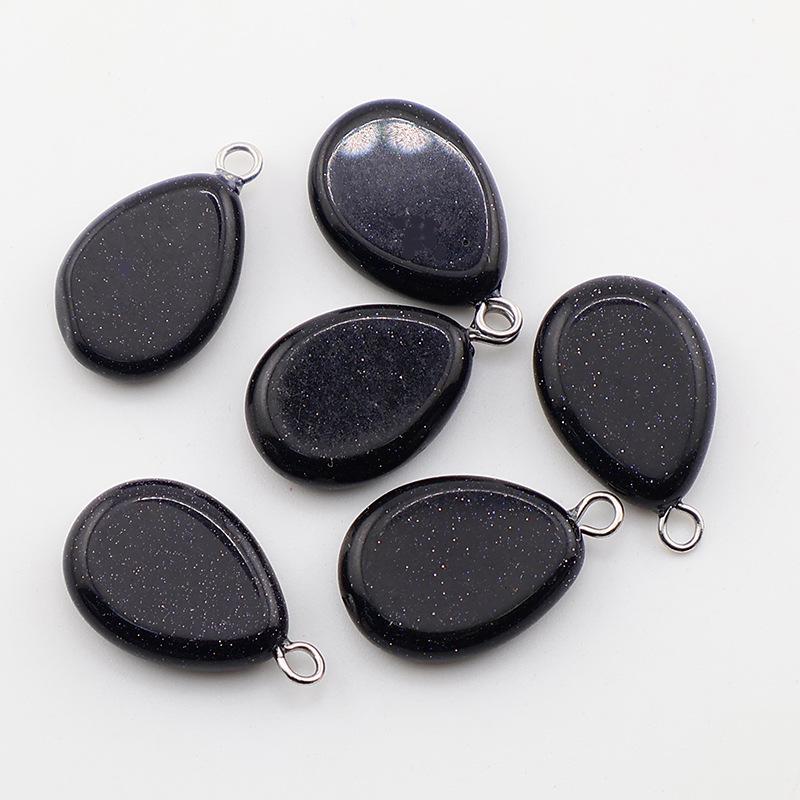 Natural Oval Crystal Stone Pendant Keychain - Simple & Creative Design