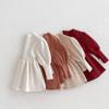 Korean-Style Puff Sleeve Sweater for Girls, 0-5 Years, Autumn Fashion, Knitted Top AY636
