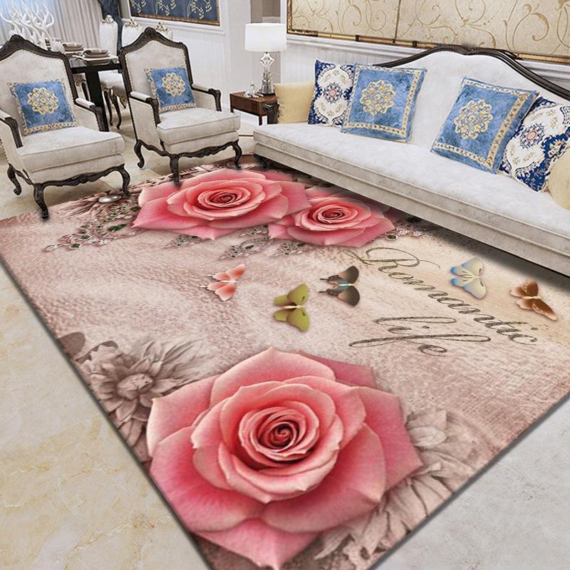 3D Carpet Living Room Bedroom Printed Carpet Wedding Floor Mat Modern and Simple Carpet