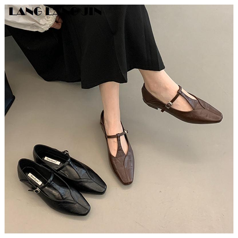 2025 New Autumn Flats Ballet Shoes Brand Designer Women Casual Loafers Fashion Mary Janes Shoes Round Toe Ballerina Female Mujer