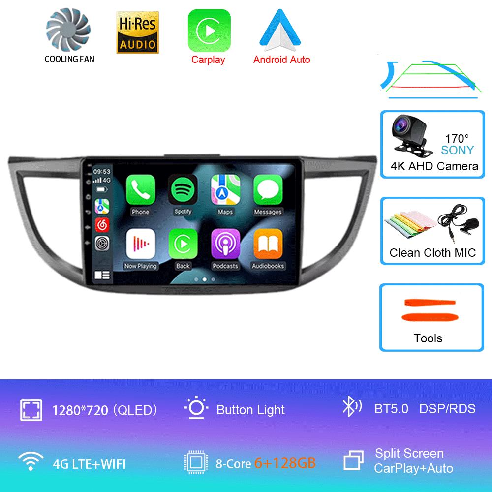 For Honda CRV CR-V 2011 2012 2013 2014 2015 2016 Carplay Android 14 Radio Mobil Multimedia Video Player Navigasi GPS 2din Screen