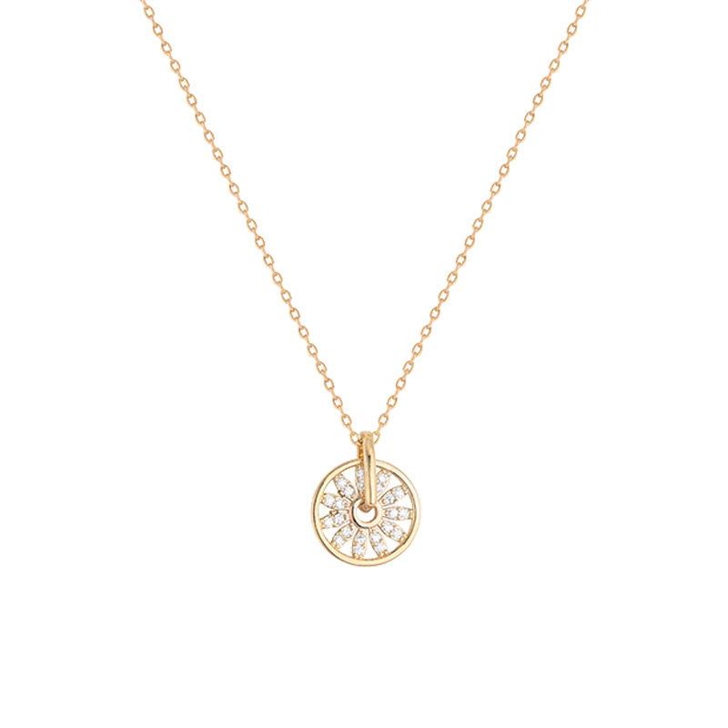 1 Stück Zirkon Strass Kupfer Anhänger Stahl Halskette Schlüsselbein Kette Einfach Modisch Geschenk Damen Mädchen Elegante Accessoires