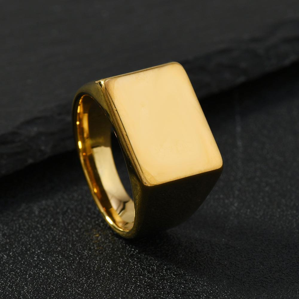 Prostokątny Pierścień ze Stali Nierdzewnej z Powierzchnią do Grawerowania Laserowego