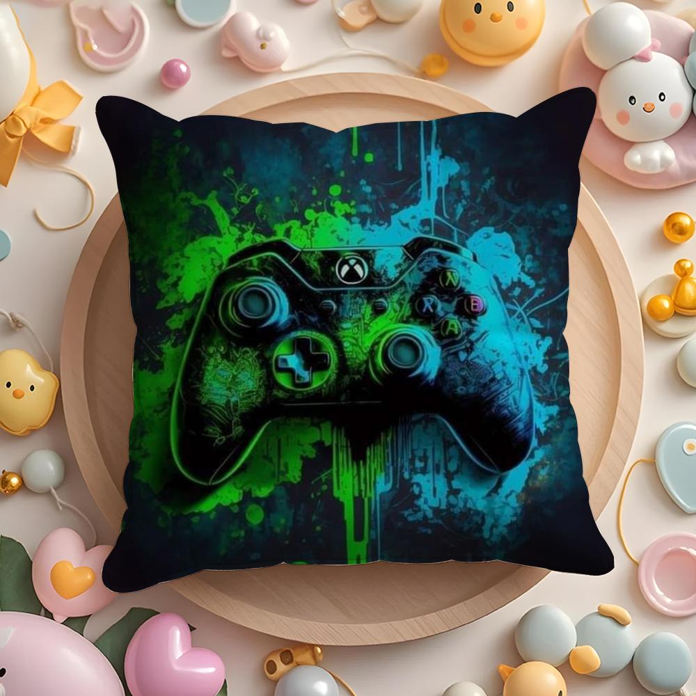Hot Colorful Game Gamepad Pillow Case Soft Plush Fabric Double-Sided Printed Cushion Cover Warm Winter Sofa Pillow Case
