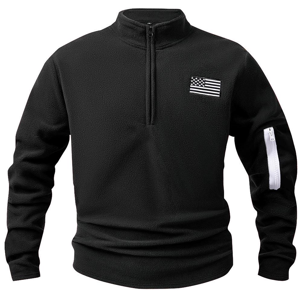 

Men s Trendy American-Style Fleece Half-Zip Hoodie XL чорний