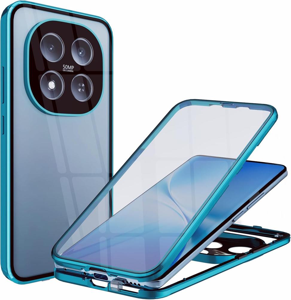 Case for Xiaomi Redmi Note 15 Pro Plus 5G / Poco M8 Pro 5G, Magnetic Dual Glass, Blue