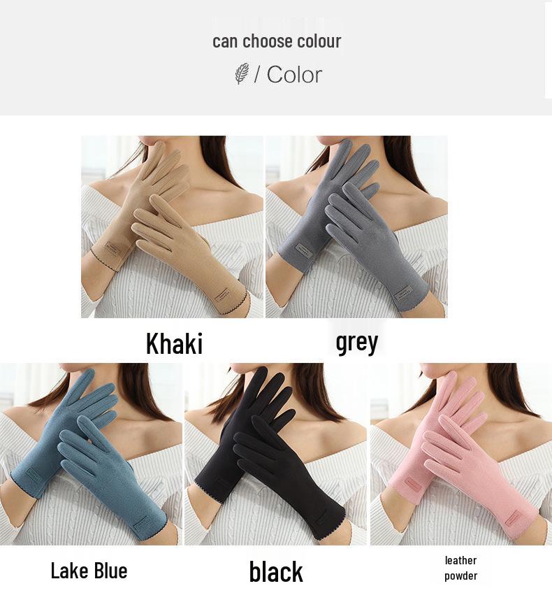 Women's Touchscreen Velvet-Lined Cold-Proof Cycling & Driving Gloves for Autumn/Winter