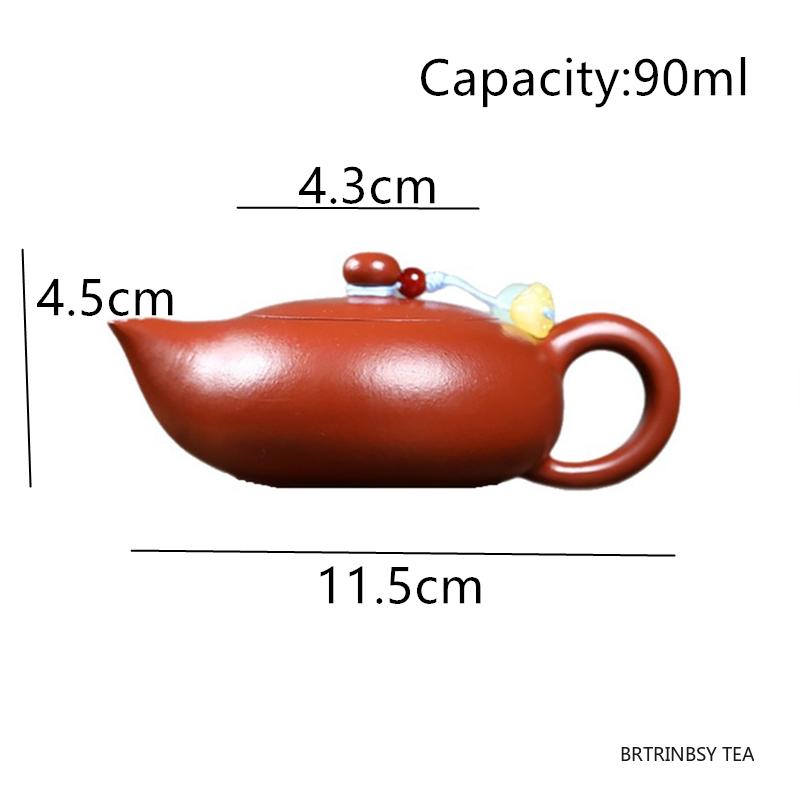90ml Tradition Yixing Handmade Purple Clay Teapot Chinese Raw Ore Zhu Mud Tea Pot Household Small Capacity Kettle Zisha Tea Set