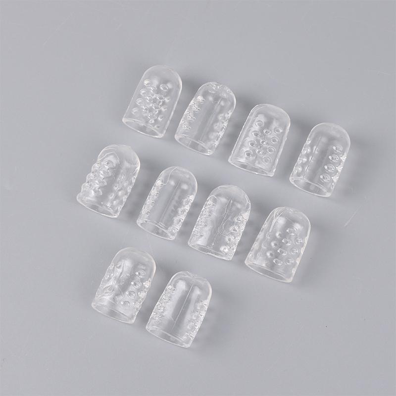 10Pcs Silicone Toe Caps Protectors Anti-Friction Breathable Toe Covers Prevents Blisters Bunion Corrector Foot Care Pedicure Too