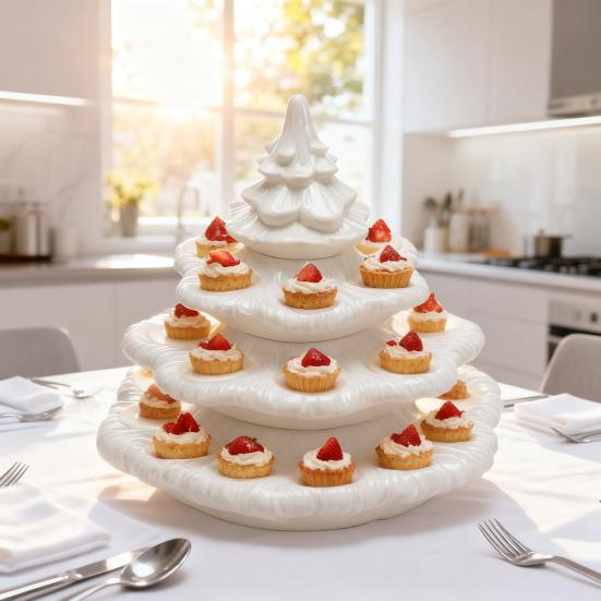 Декоративна тарілка для фаршированих яєць у формі різдвяної ялинки, зелена смола, багаторазовий святковий тримач для яєць для фаршированих яєць, святкова центральна прикраса