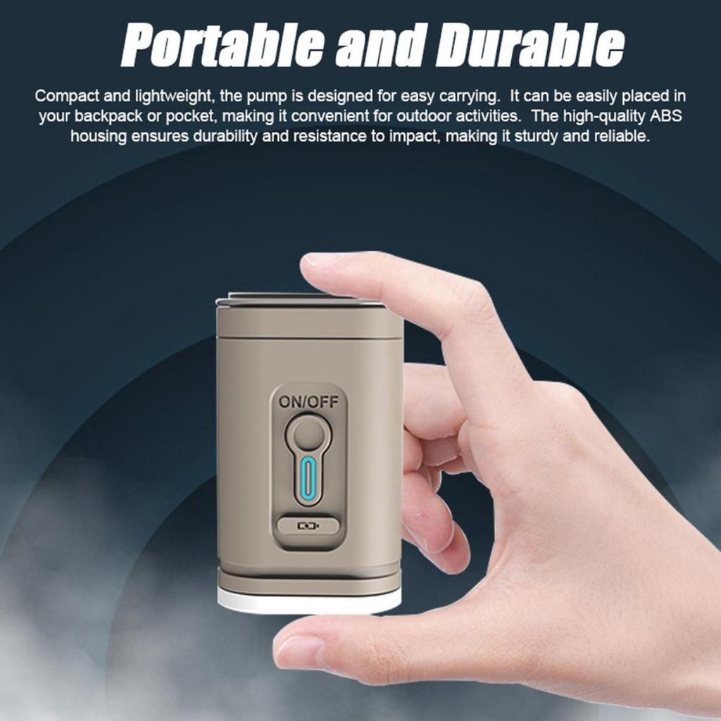 Kabellose Luftpumpe Tragbarer Elektrischer Luftkompressor Aufblas- & Ablasspumpe mit 5 Düsen LED-Licht für Pool Luftmatratze