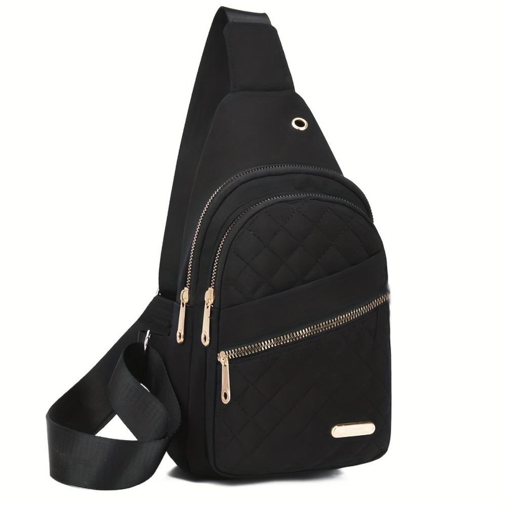 Lightweight & Comfortable Quilted Crossbody Chest Bag - Versatile Solid Color, Casual Outings & Travel Women's Sling Shoulder Purse