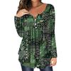 Elegant Plus Size Paisley V-Neck Button Top for Women