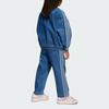 Adidas Originals Casual Sports Set Denim Set Brand Logo Stand Collar Long Sleeve Top Fashion Versatile Comfortable Jeans Kids Sets Medium-Blue JC7871