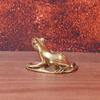 1Pcs Mini Lotus Leaf Frog Figurines Sleeping Position Frog Brass Ornament Copper Animal Tea Pet Home Decorations Antique Crafts+