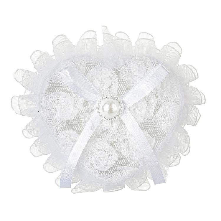 Romance Lace Wedding Rings Holder Heart Shape Fingerring Box For Bridal Party Formal Occasion Jewelry Gift Display