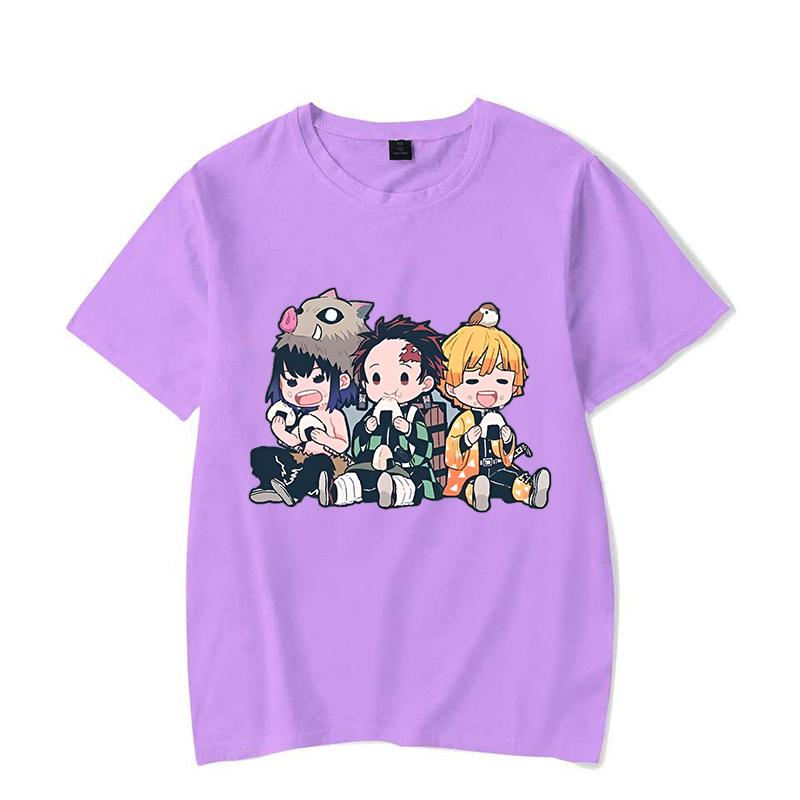 Funny Anime Hashibira Inosuke Kamado Tanjirou Agatsuma Zenitsu Cartoon Print T-shirt Summer Cool T Shirt Women Men Short Sleeve