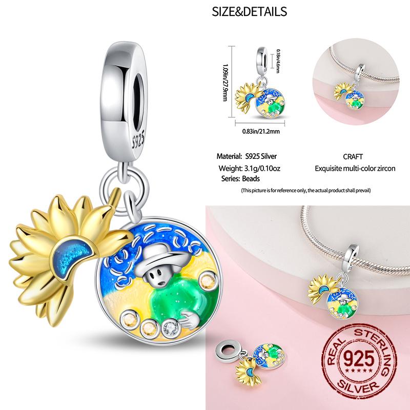 Copper Book Star Moon Night Charms Beads Pendant Jewelry Fit Original Bracelet For Women Diy Gift