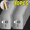 80 Pack Waterproof Adhesive Hooks Wall Mount No Drill Sticky Hangers for Keys Towels Pictures Bathroom Kitchen Home Organizer
