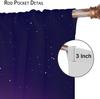 Starry Urban Nightscape Blackout Curtain 2 Panels Water Reflection City Building Print Window Drape for Bedroom Gaming Studio