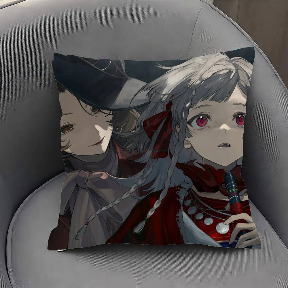 Rubuska Anime Reverse Pillow Case Fashion Square Pillowcase Bedroom Sofa Room Ins Decoration Leisure