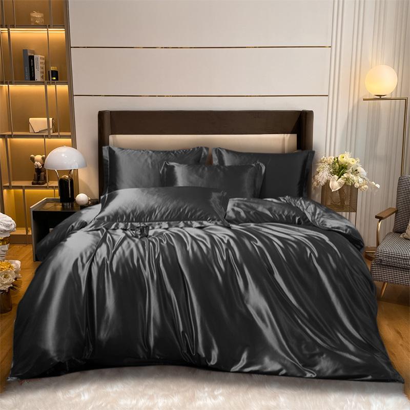 3/4 ks Summer Ice 100% hedvábný satén povlečení s povlakem na přikrývku Prostěradlo Povlaky na polštář Povlaky na povlečení