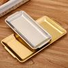 Korean Style 304 Stainless Steel Gold Square Grill & Serving Plate