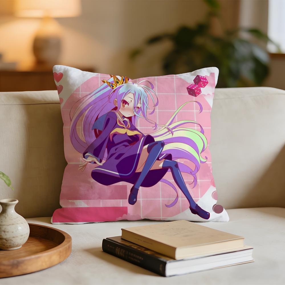 

Anime No Game No Life Cushion Cover Short plush pillowcase for bed sofa carwashable 30x30cm