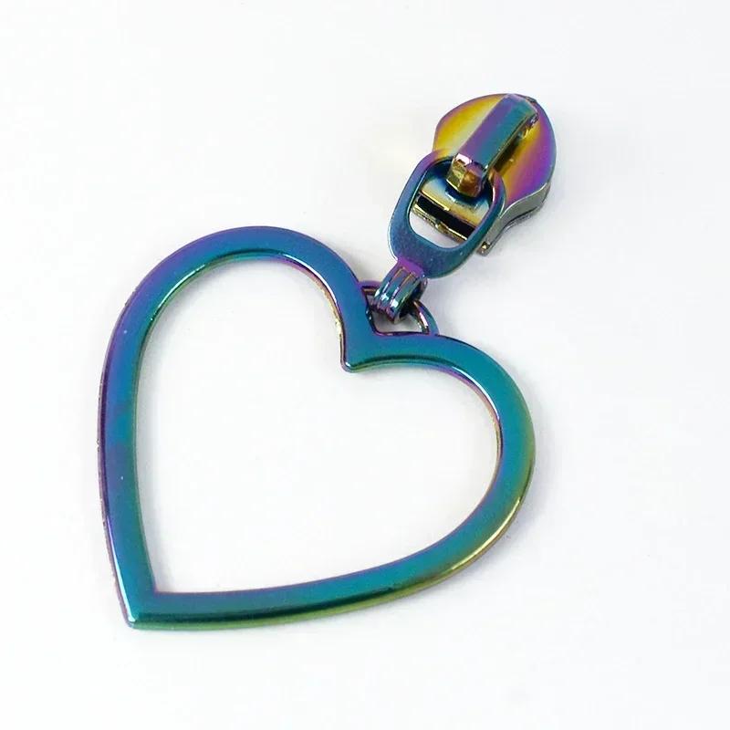 Meetee 5-50 Stück 5# Nylon Reißverschlussanhänger Kleidung Taschen Reißverschlüsse Reparatur Schieber für Plastikreißverschlüsse Herz Reißverschlusskopf Griff Nähzubehör