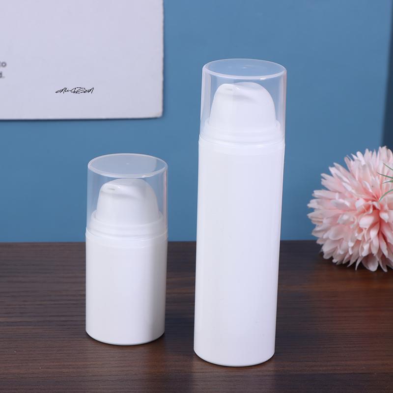 Kunststoff Reiseflaschen 15ml 30ml 50ml Weiß Airless Pumpe Creme Nachfüllbare Vakuum Lotion Flasche für Gel Make-up Kosmetik