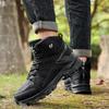 High-top Boots Men Comfortable Casual Anti-slip Breathable Warm Combat Boots Men Durable Plush Soft Outdoor Hiking Shoes Men