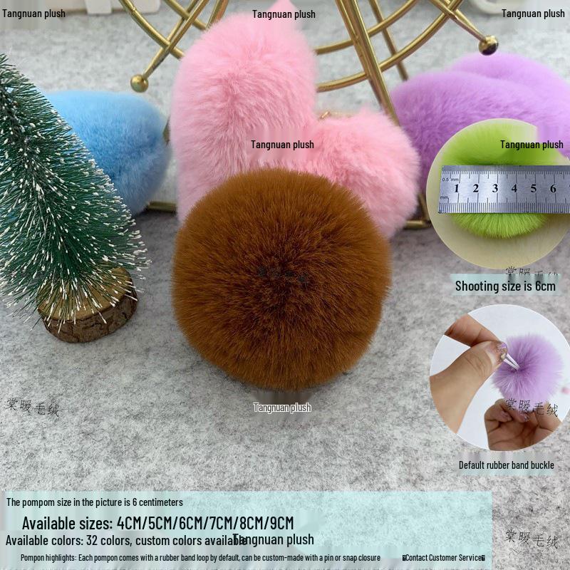 3cm 4cm 5cm Colored Imitation Rabbit Fur Pompon for Clothing, Bag Charms, Shoes & Hats DIY Decoration