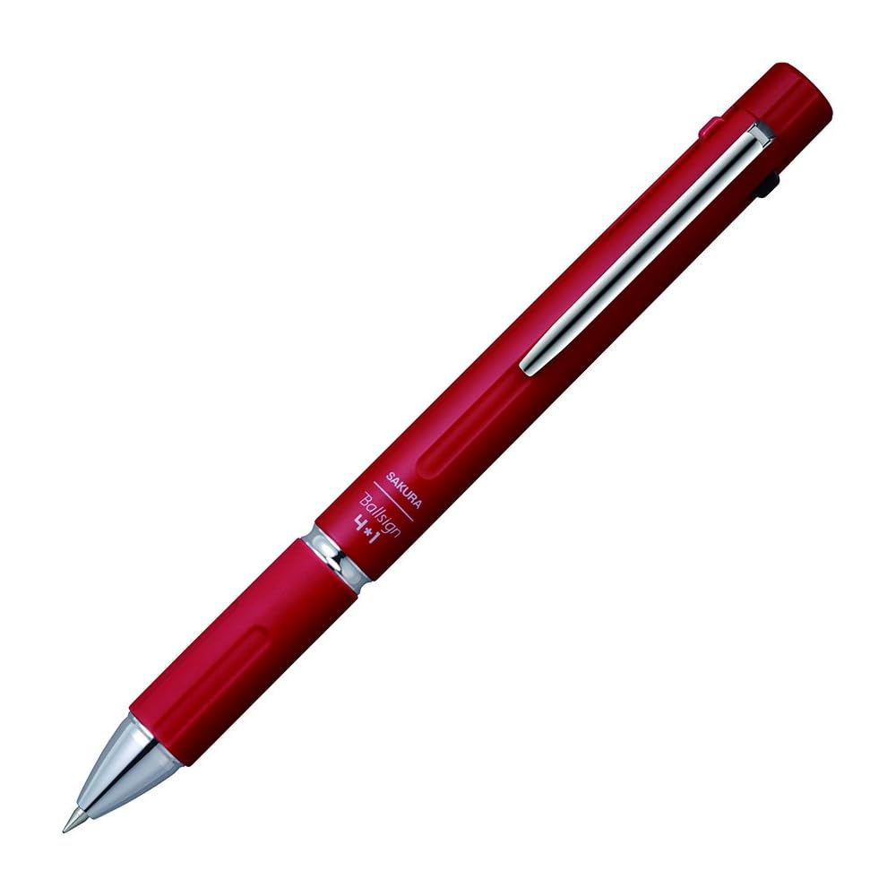 Sakura Crepas Multi-Function Pen Ball Sign 4+1 Red Writing Instrument