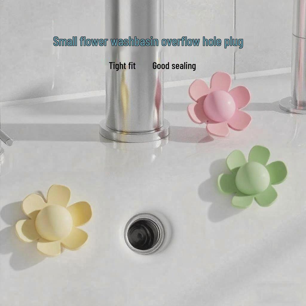 Silicone Flower Overflow Stopper: Cute Washbasin Cover for Odor & Insect Prevention