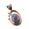 Natural Rainbow Calcica Gemstone 925 Solid Silver Two Tone Pendant 1.75'' S7A94